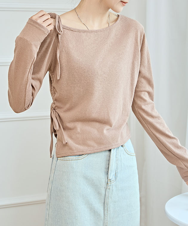 アシンメトリー ルーズ ロンT レースアップ 長袖 Tシャツ nr9712 SLY tシャツ ASYMMETRY MESH L/S TOPS アシンメトリー メッシュ