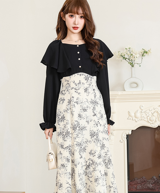 Lace Ladies（レースレディース） フリル ショルダー 花柄 ドッキング