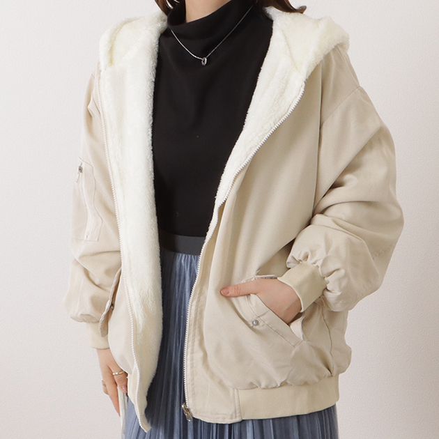 Lace Ladies（レースレディース） リバーシブルフーデットMA-1ゆる