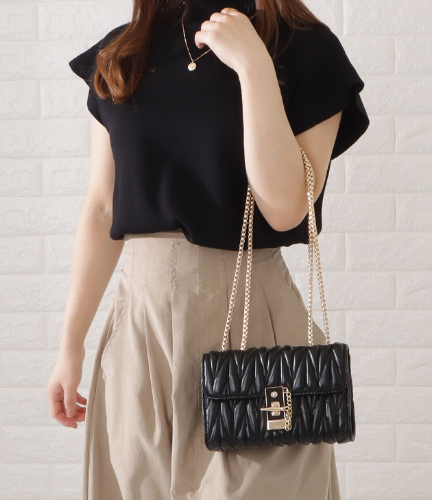 Lace Ladies（レースレディース） レザー調ヘリンボーンキルティング