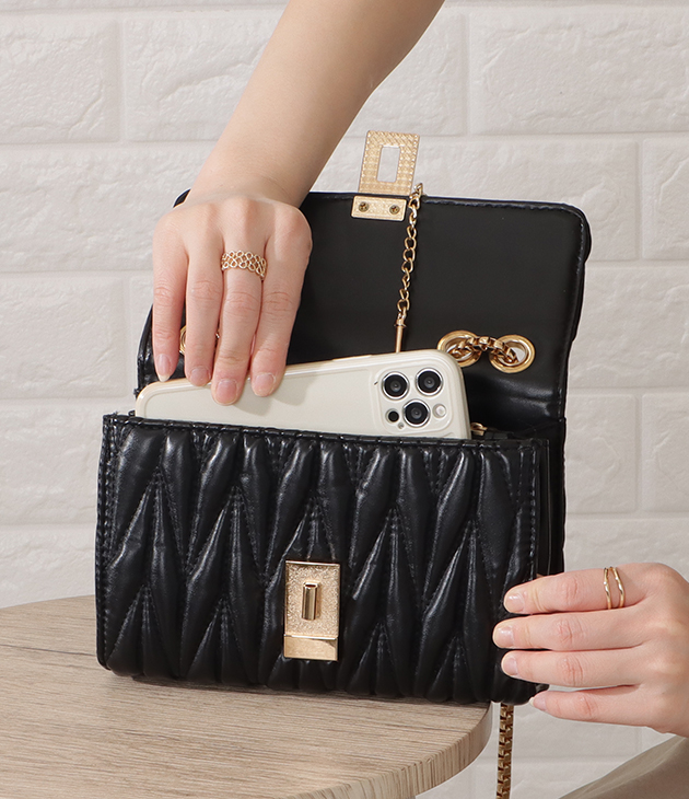 Lace Ladies（レースレディース） レザー調ヘリンボーンキルティング