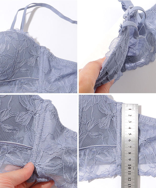 Lace Ladies エレガント レース 3/4 ノンワイヤー ブラ&ショーツ