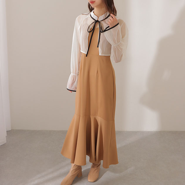 Lace Ladies（レースレディース） シアー ボレロ付き キャミソール 