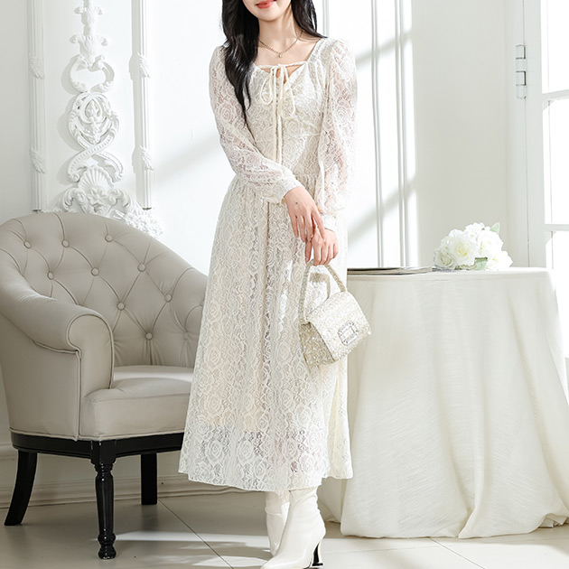 Lace Ladies（レースレディース） 総レース ウエスト 切り替え タック