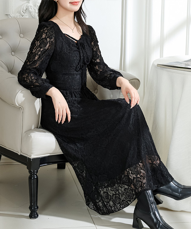 Lace Ladies（レースレディース） 総レース ウエスト 切り替え タック