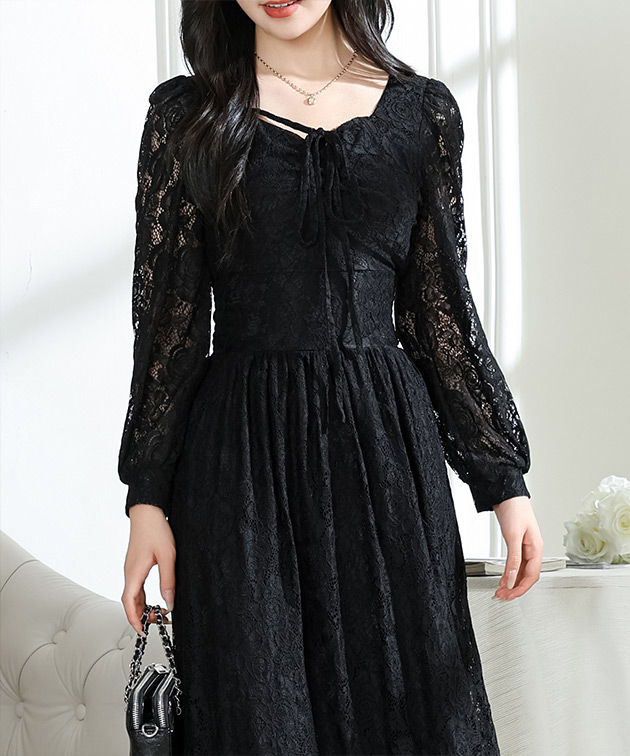 Lace Ladies（レースレディース） 総レース ウエスト 切り替え タック