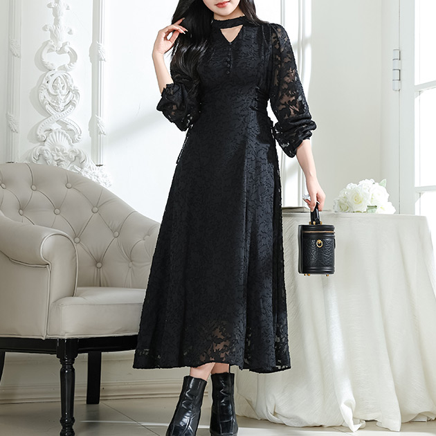 Lace Ladies（レースレディース） シアー ジャガードレース チョーカー