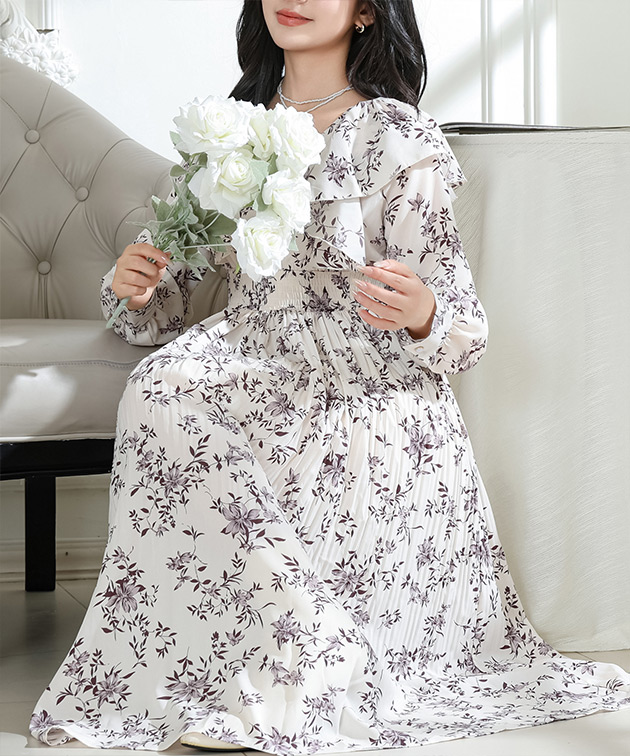 Lace Ladies（レースレディース） フラワー プリント 肩フリル 消し