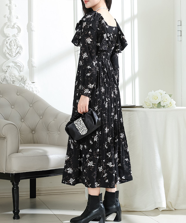 Lace Ladies（レースレディース） フラワー プリント 肩フリル 消し