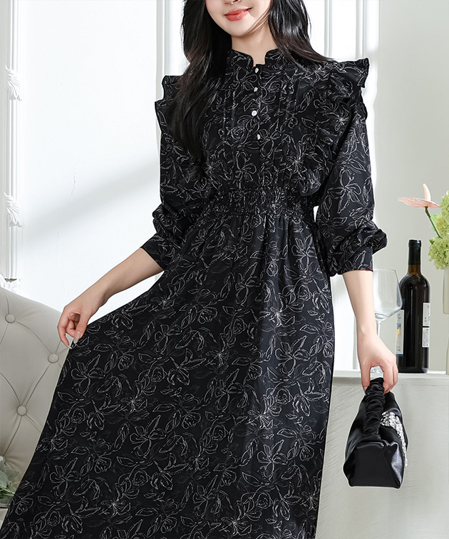 Lace Ladies（レースレディース） フラワー プリント フリル スタンド