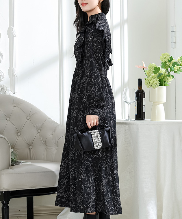 Lace Ladies（レースレディース） フラワー プリント フリル スタンド