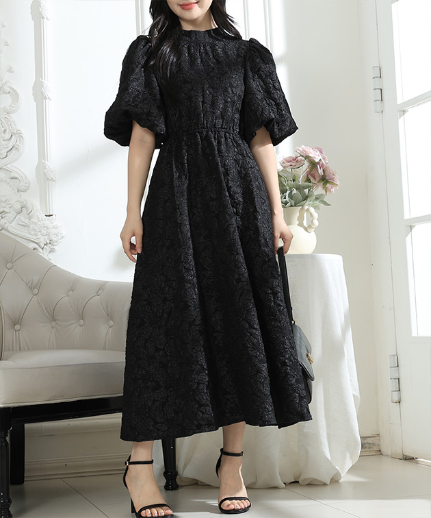 Lace Ladies（レースレディース） フラワー ジャガード バックリボン