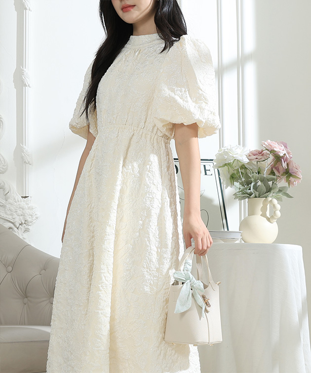 Lace Ladies（レースレディース） フラワー ジャガード バックリボン