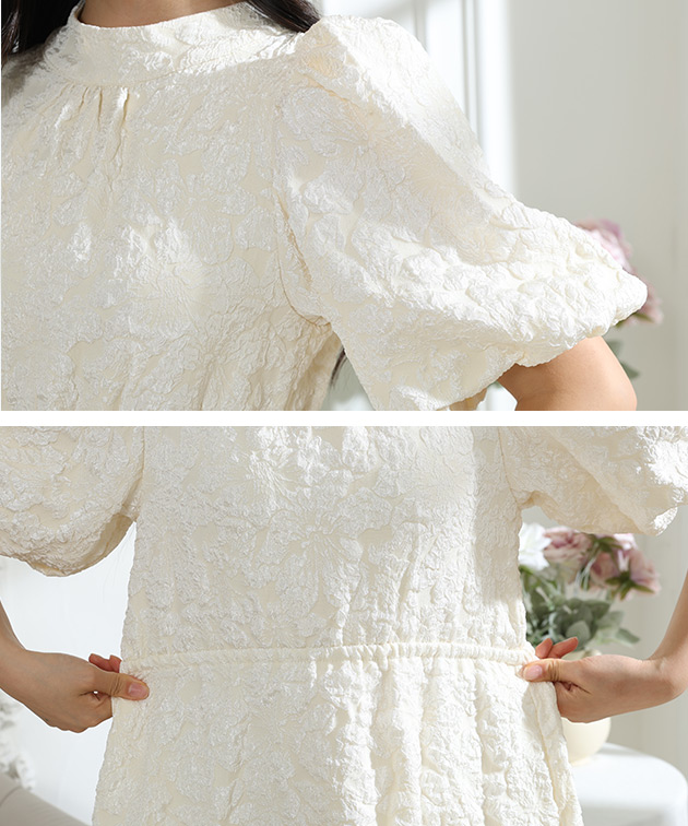 Lace Ladies（レースレディース） フラワー ジャガード バックリボン