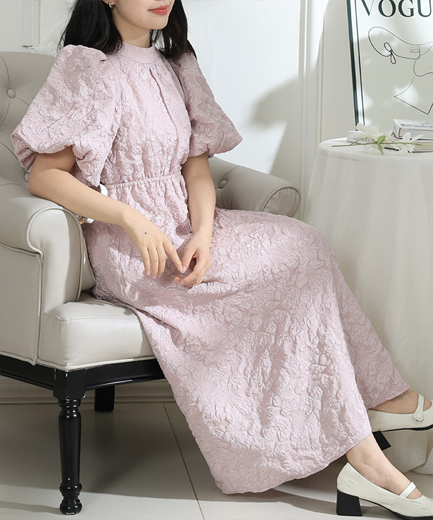 Lace Ladies（レースレディース） フラワー ジャガード バックリボン