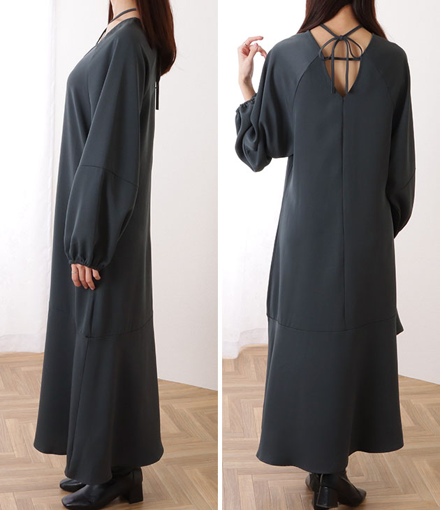 Lace Ladies（レースレディース） クロスリボン Vネック バルーン袖