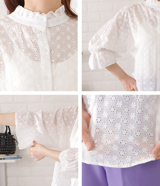 Lace Ladies（レースレディース） 2WAY花柄刺繍5分袖キャンディ
