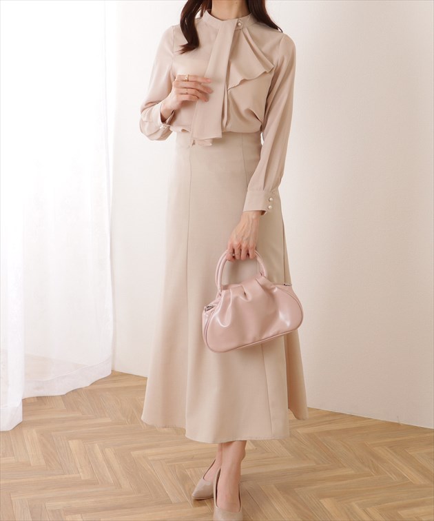 23SS／ジャーナルスタンダードレサージュ☆ボウタイ付きドット長袖とろみブラウス Lace Ladies（レースレディース） ボウタイ付き 長袖 とろみ