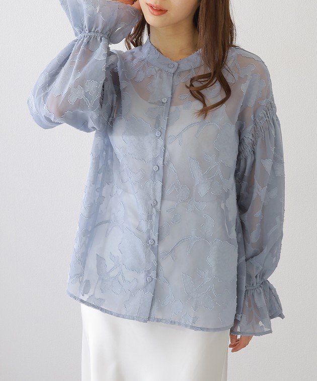 Lace Ladies（レースレディース） バンドカラー キャンディ袖 花柄