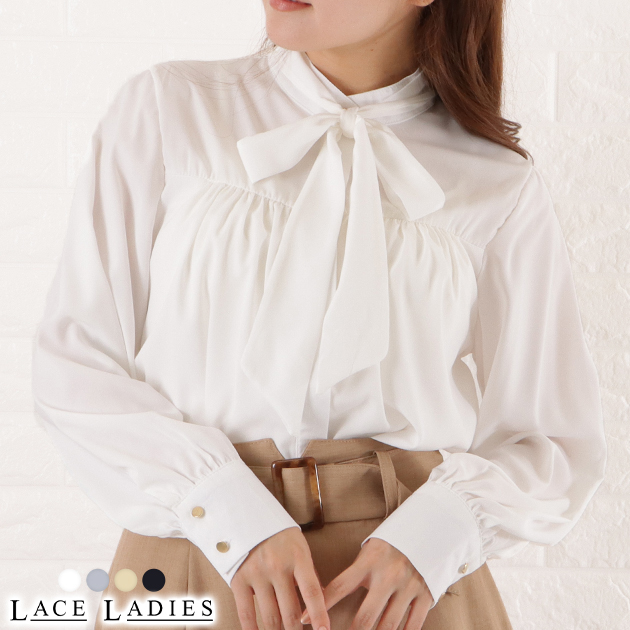 Lace Ladies（レースレディース） ボウタイ シフォン ブラウス
