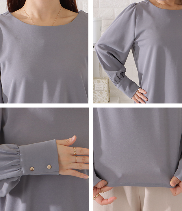 〚DESIGNWORKS×翁安芸〛ストレッチブロードタックスリーブブラウス 2WAYストレッチジョーゼット ブラウス（01-04HG07-204）｜K.T