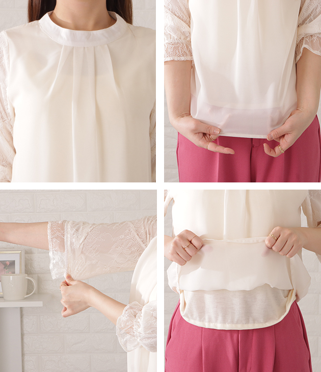 Lace Ladies（レースレディース） プチハイネックレース袖ブラウス