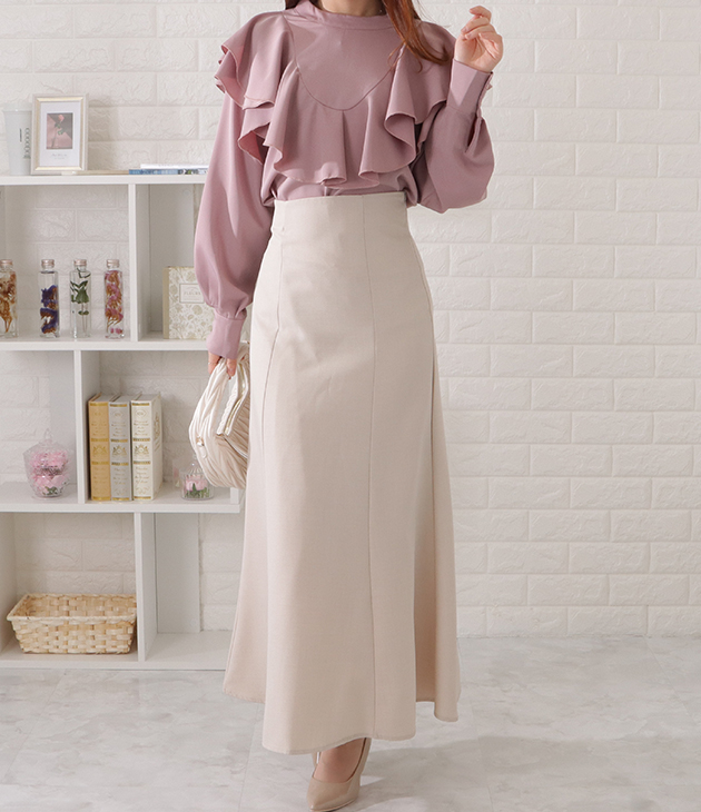 Lace Ladies レイヤード フリル 長袖ブラウス 女性 レディース
