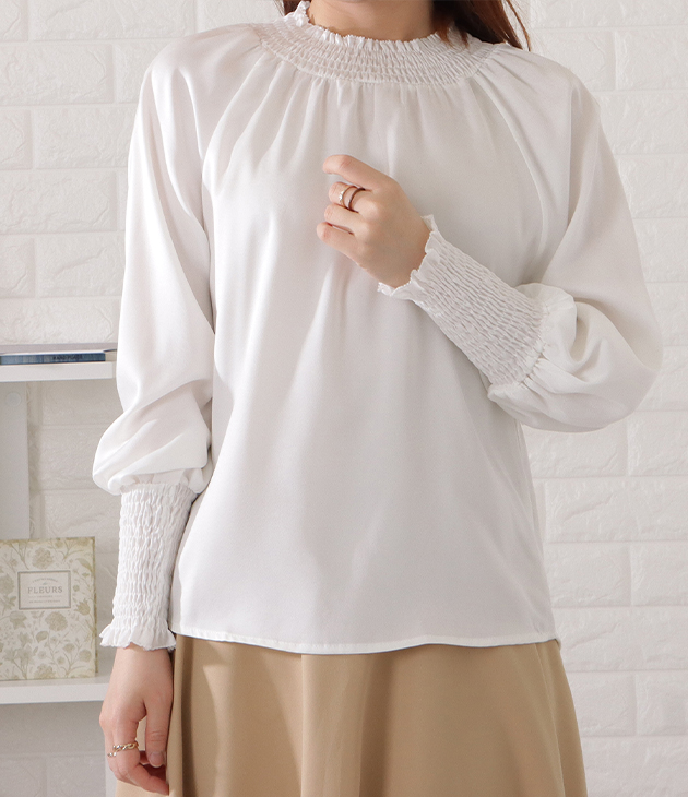 ラララです‼︎COOLATIQUES 長袖 Lace Ladies（レースレディース） ハイネック長袖ギャザーブラウス