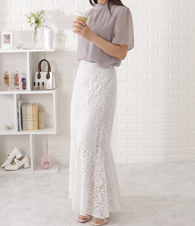 Lace Ladies（レースレディース） プチハイネックフレアスリーブ半袖