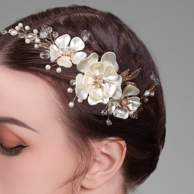 鳩のヘアアクセサリー　ヘッドドレス　レース　パール Lace Ladies（レースレディース） フラワー パール ボタニカル ヘッド