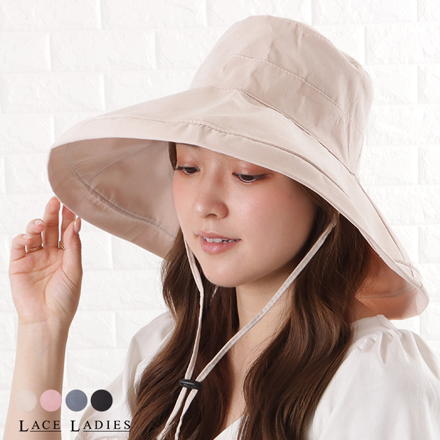 Lace Ladies ストラップ付き女優風バケットハット レディース 春