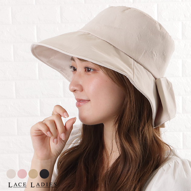 Lace Ladies バックリボンバケットハット レディース 春 夏 帽子
