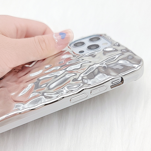 【極美品】 iPhone 6 シルバー 本体 64GB (ケース付き) Lace Ladies チェーン付 シルバー メタリック iPhoneケース