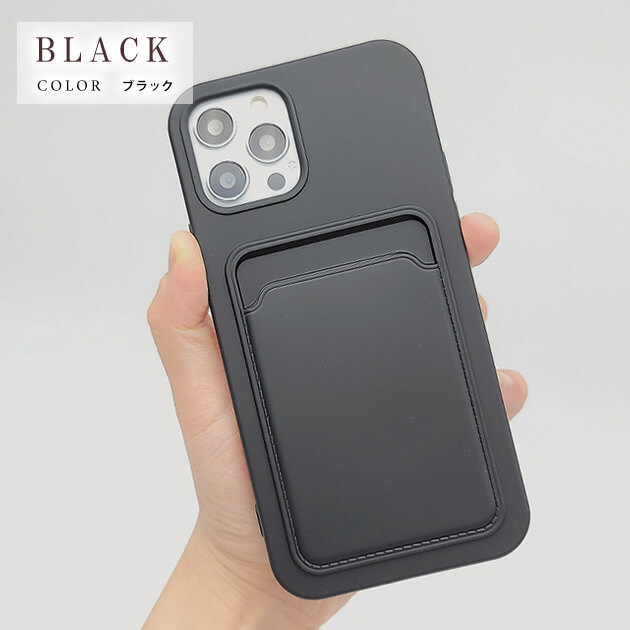 DEMUI ブラック iPhoneケース カードポケット付き Lace Ladies カードポケット付き カード収納 iPhoneケース
