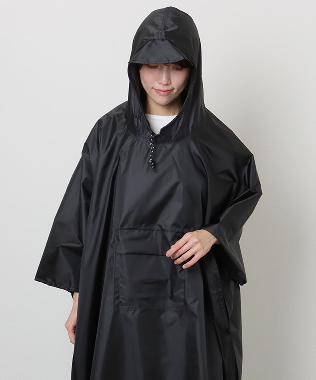 Lace Ladies ソリッドカラー ポケッタブル ロング レイン ポンチョ