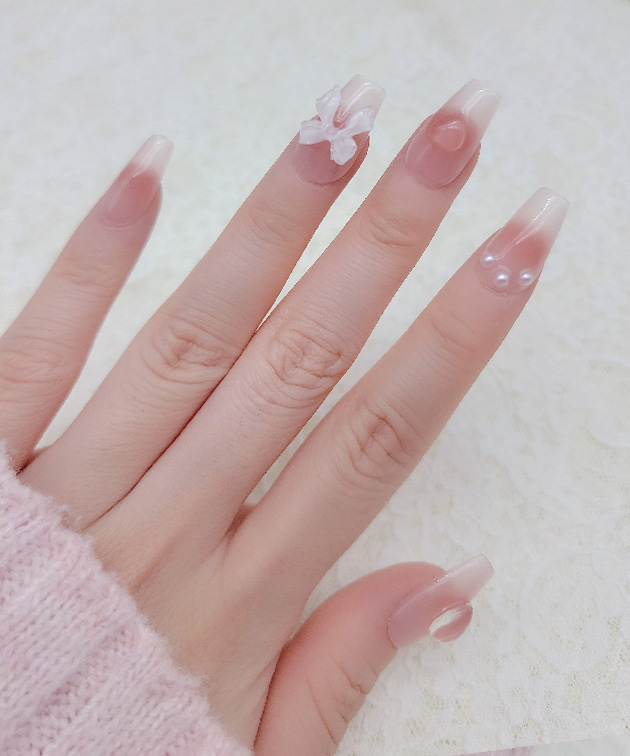 ハート リボン 3D デザイン ネイルチップ ...の詳細画像5