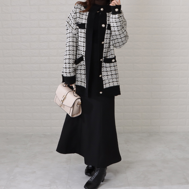 Lace Ladies（レースレディース） ツイード ニット カーディガン