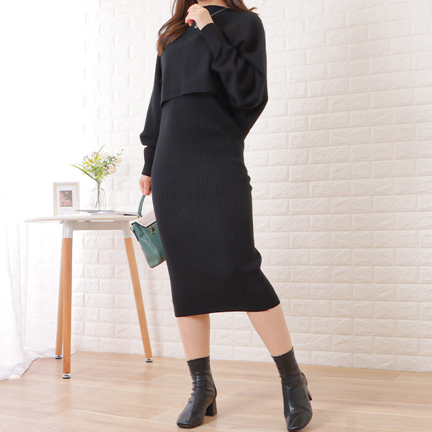 Lace Ladies（レースレディース） リブニットワンピ×クロップド