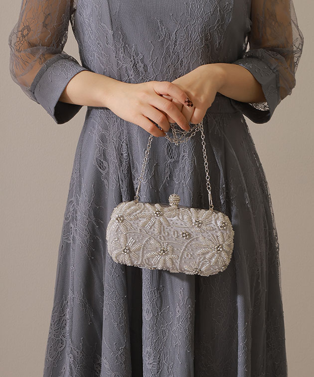 Lace Ladies（レースレディース） 2WAYビーズ フラワー クラッチ