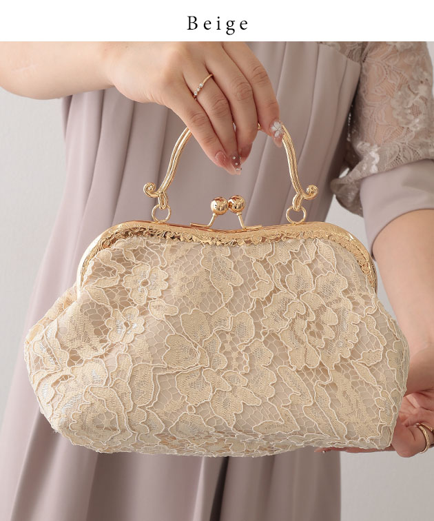 Lace Ladies（レースレディース） 2WAY フラワー レース がま口