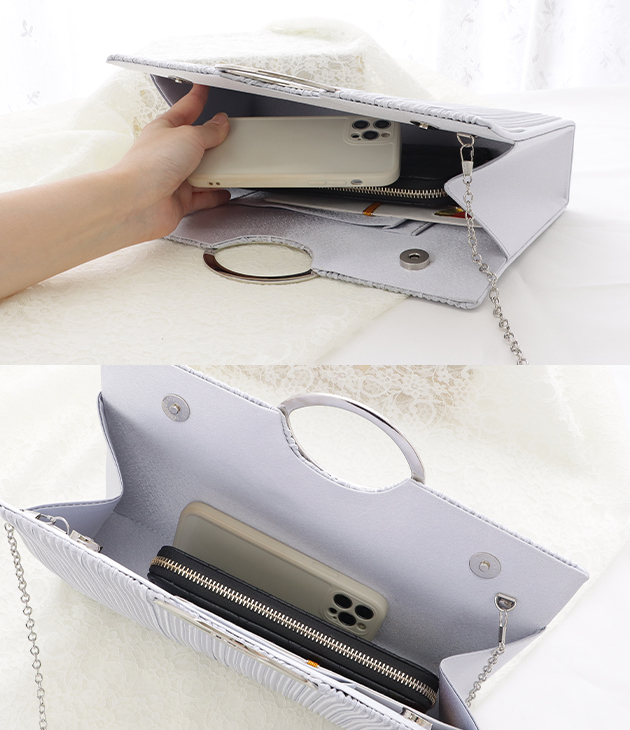 Lace Ladies（レースレディース） ビジューハンドル サテン プリーツ