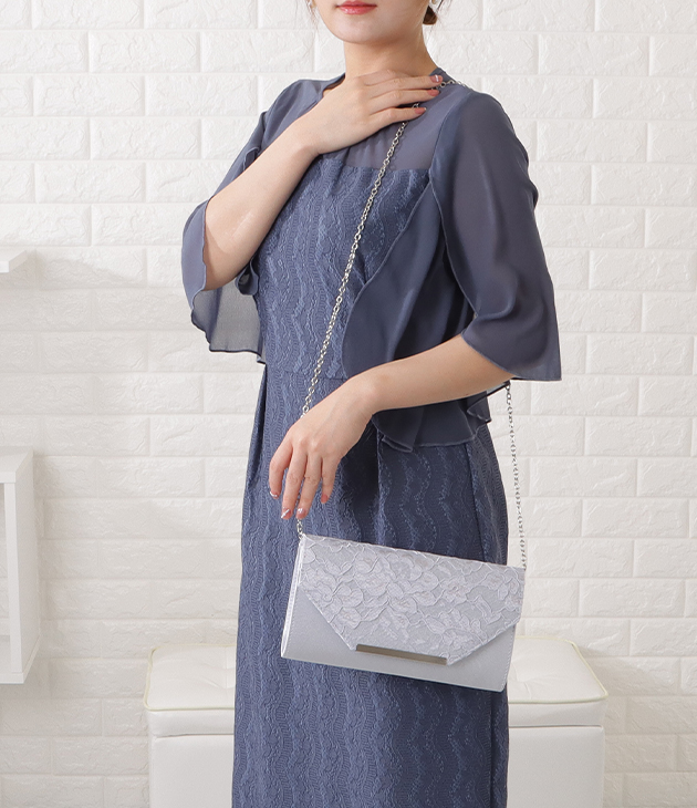 Lace Ladies フラワーレース クラッチバッグ パーティーバッグ
