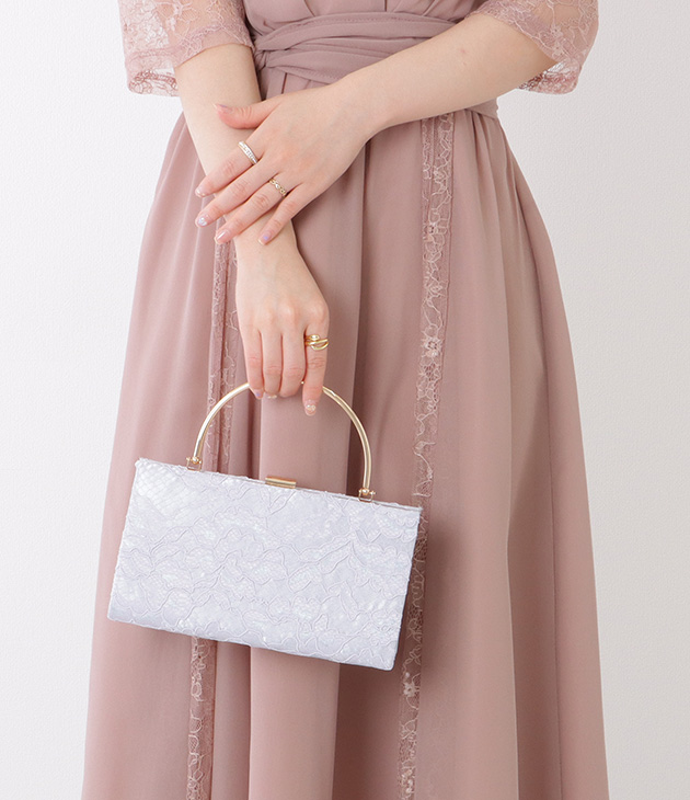 Lace Ladies ハンドル付き スクエア レース パーティー バッグ