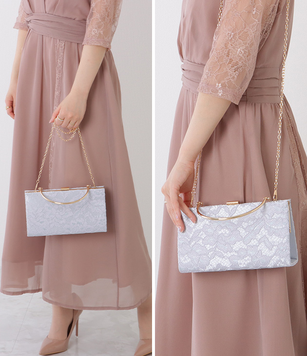 フォーマル ハンドル付き スクエアレース パーティ バッグ Lace Ladies ハンドル付き スクエア レース パーティー バッグ