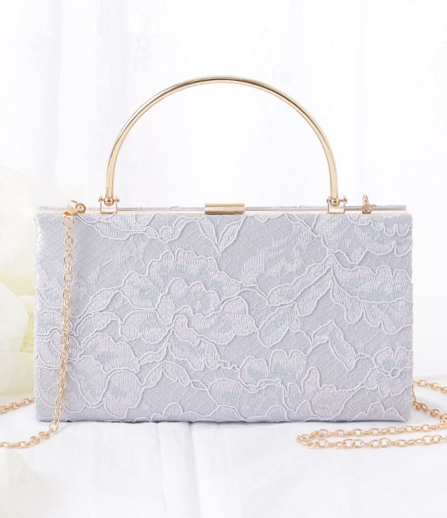 フォーマル ハンドル付き スクエアレース パーティ バッグ Lace Ladies ハンドル付き スクエア レース パーティー バッグ