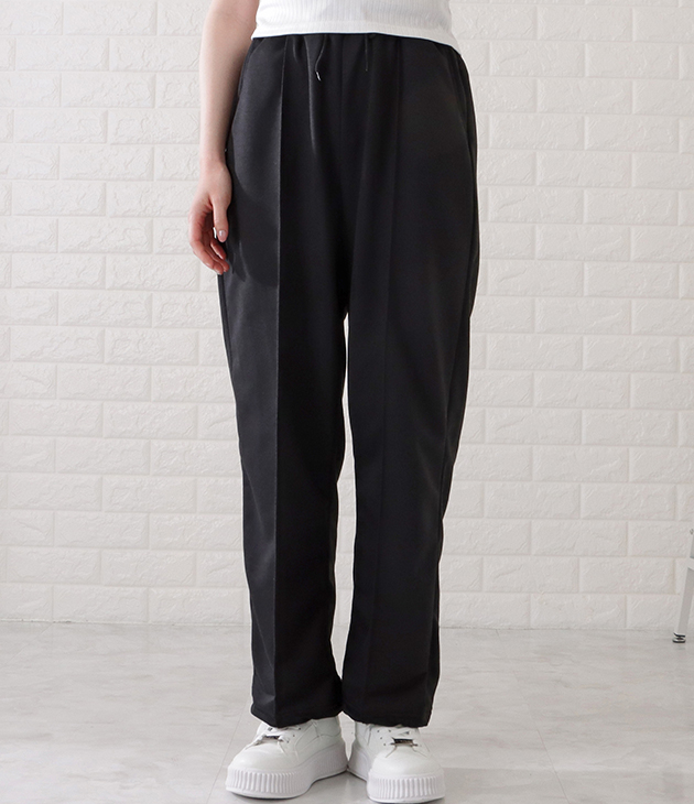 Lace Ladies ハイウエストセンターライン入りワイドスウェット