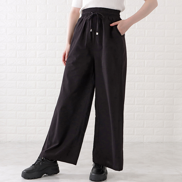 Lace Ladies コットン100パーセントイージーフレアパンツ 女性