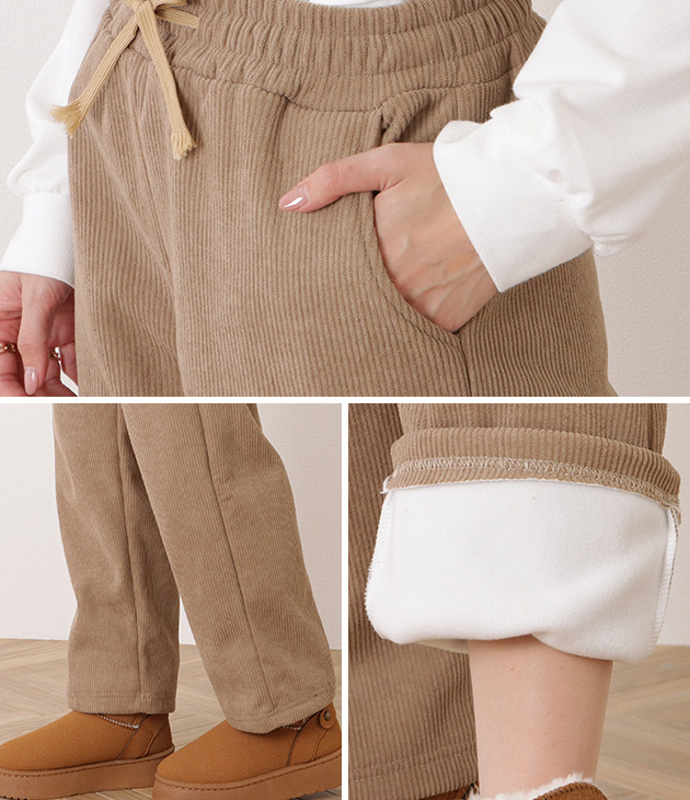 Lace Ladies（レースレディース） 裏起毛コーデュロイストレート