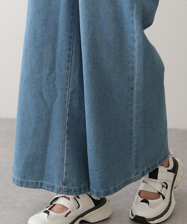 Lace Ladies（レースレディース） バックリボン ワイド フレア デニム