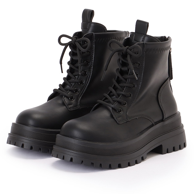 Lace Ladies（レースレディース） レザー調 ラウンドトゥ レースアップ